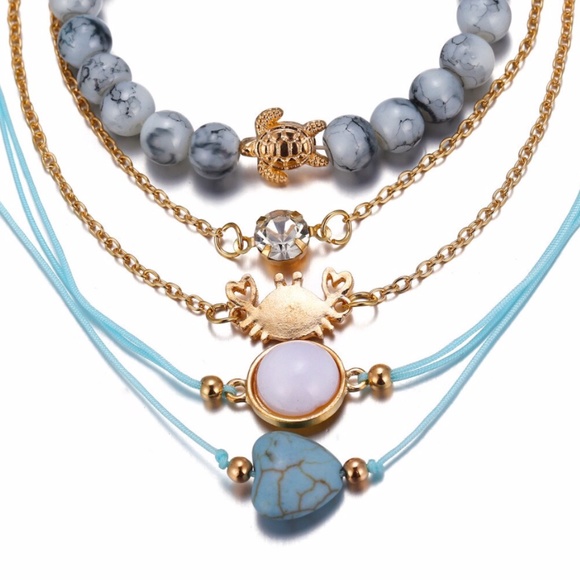 3/$30 - 5 Piece Layering Tropical Beach bracelet - Picture 3 of 6